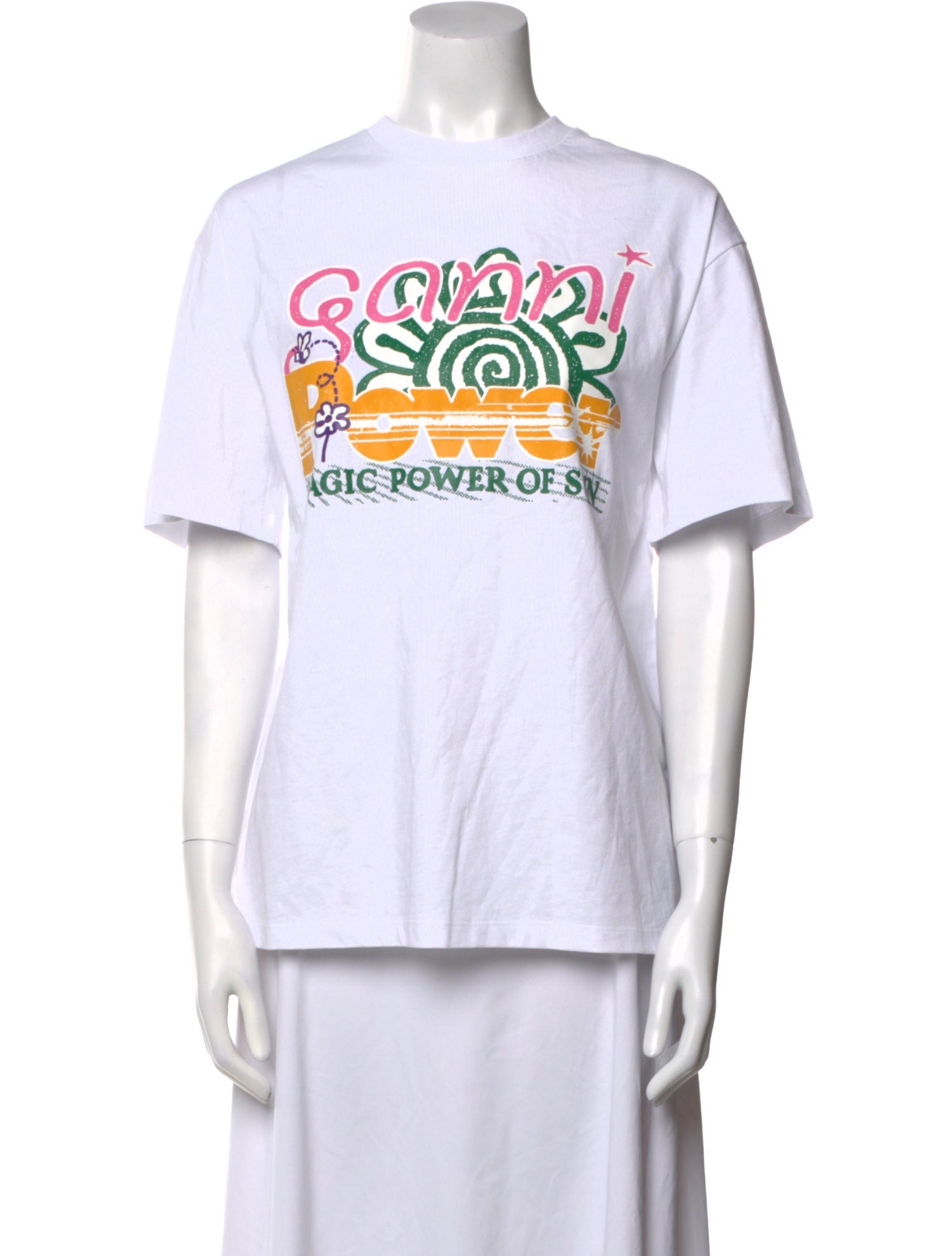 Ganni Graphic Print Crew Neck T-Shirt