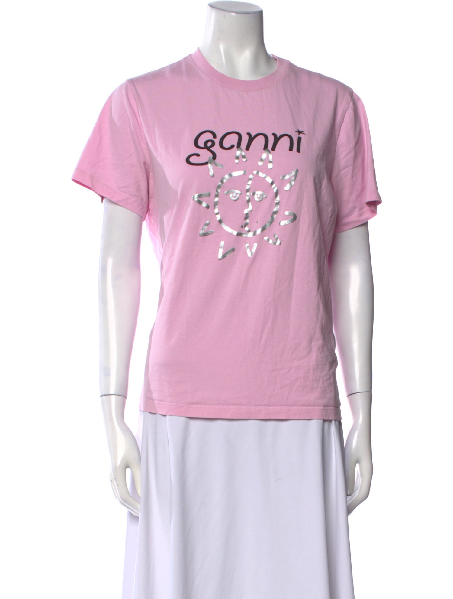 Ganni Graphic Print Crew Neck T-Shirt