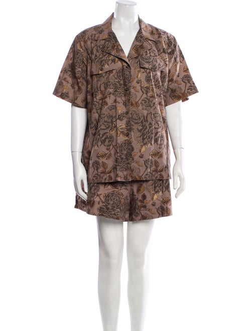 Ganni Floral Print Short Set