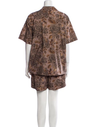 Ganni Floral Print Short Set