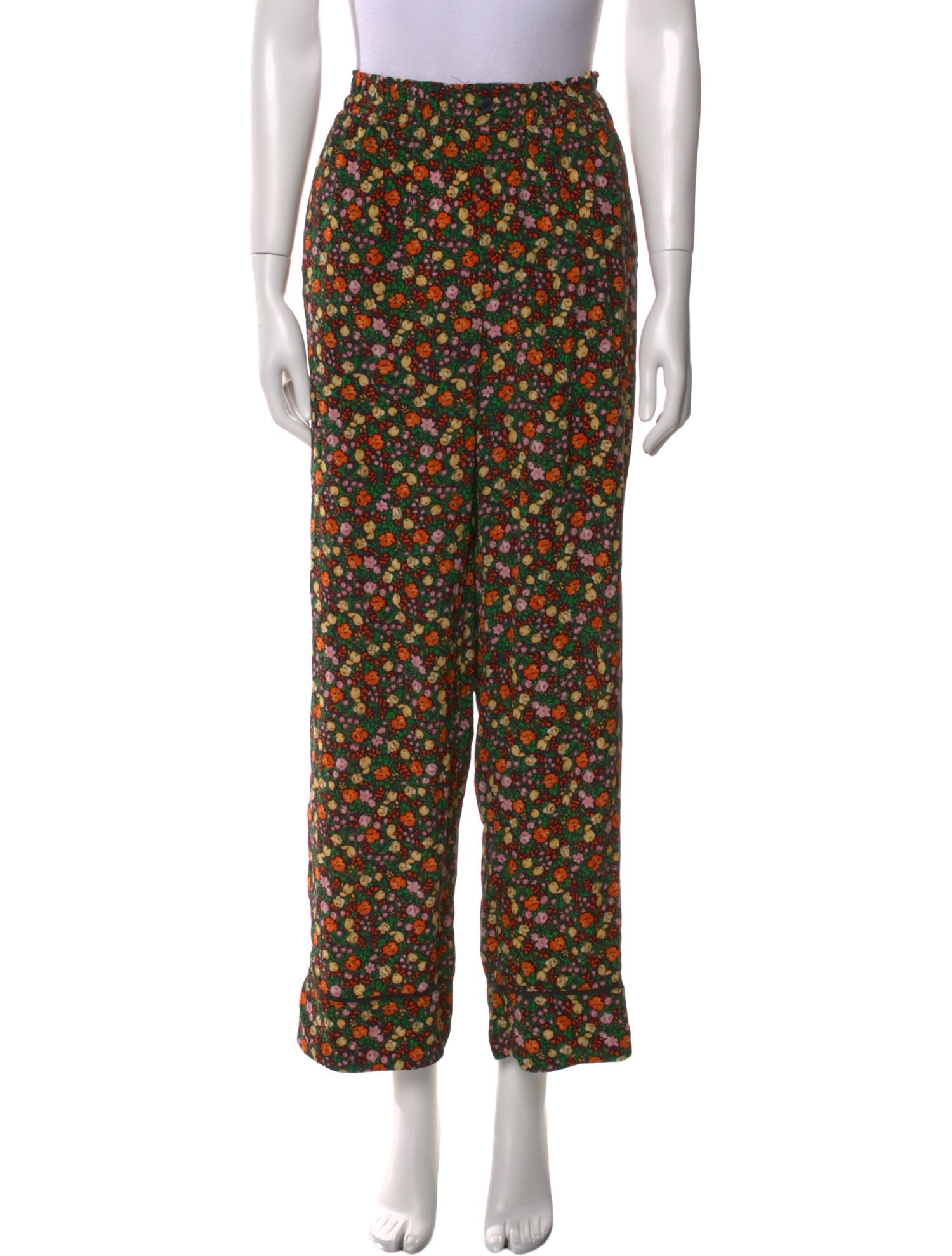 Ganni Silk Straight Leg Pants