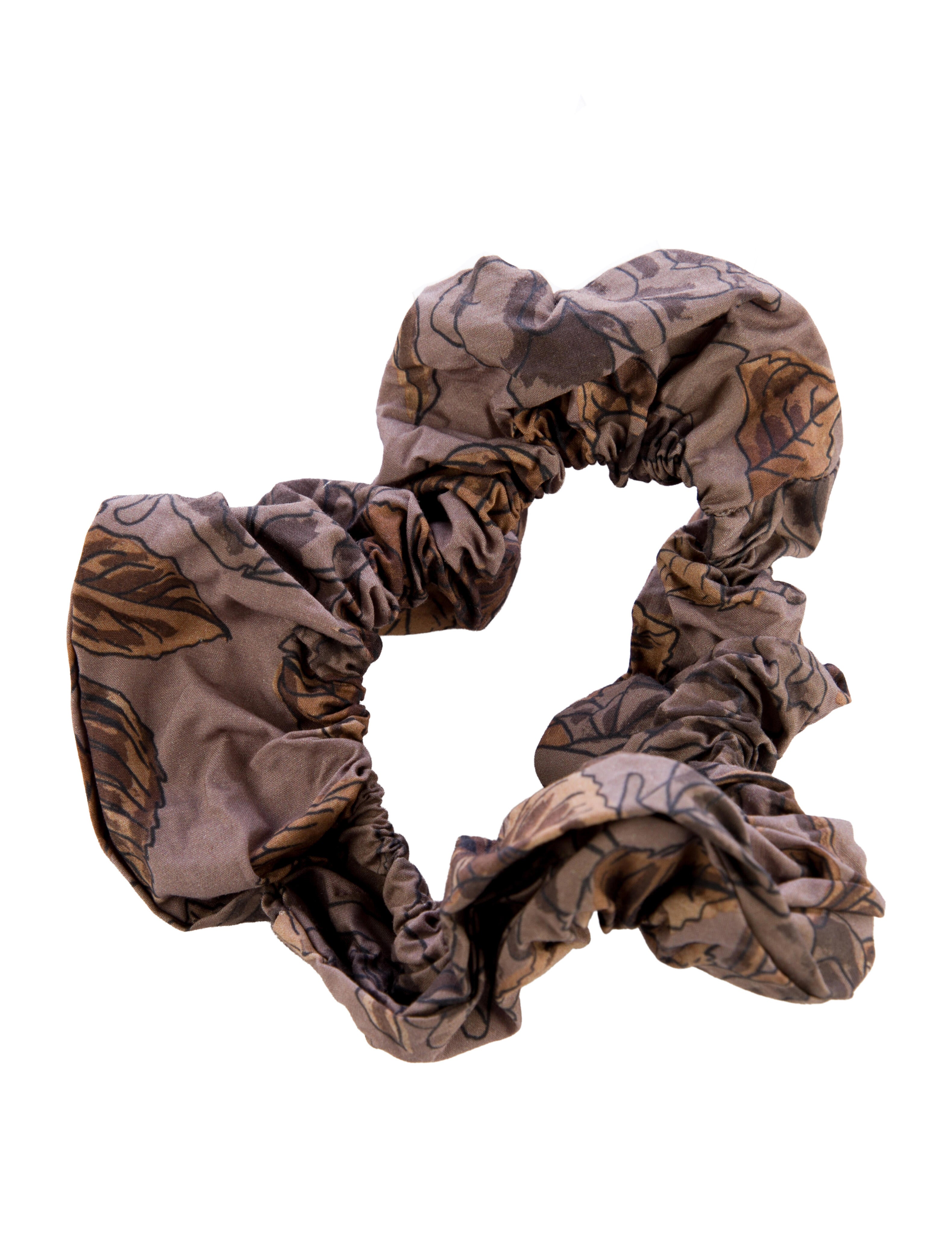 Ganni grey pattern print hair tie