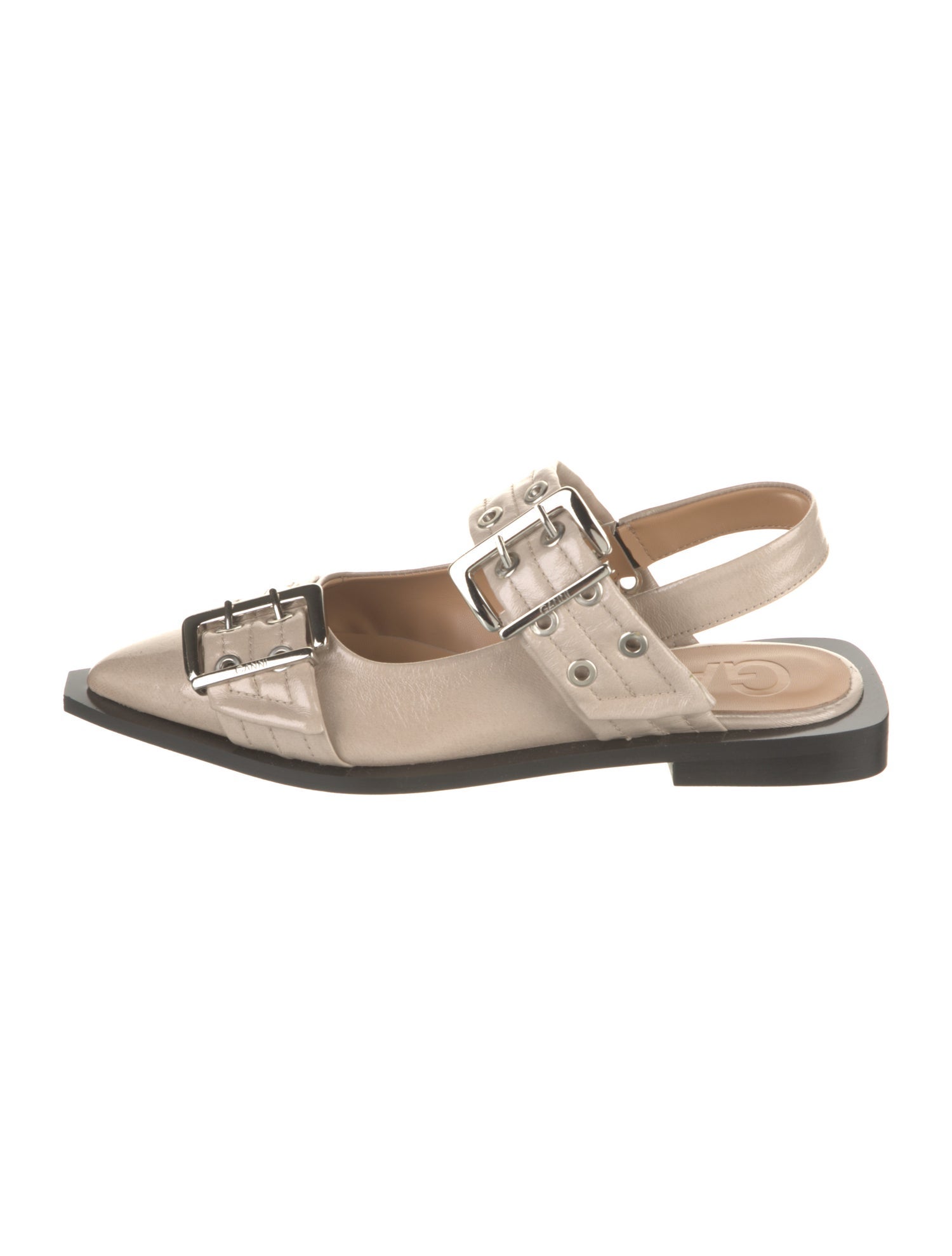 Ganni Leather Slingback Sandals