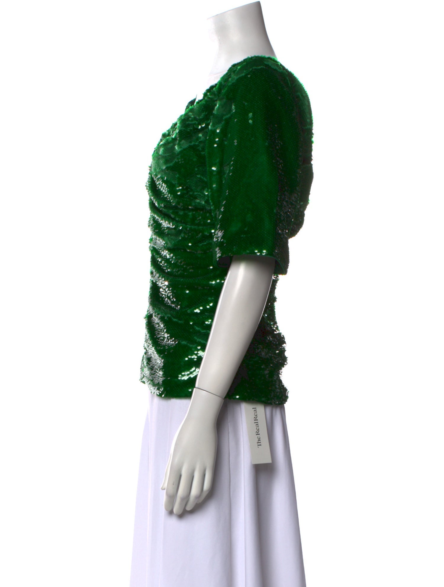 Ganni Patterned V-Neck Top w/ Tags