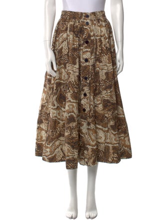 Ganni Floral Print Midi Length Skirt