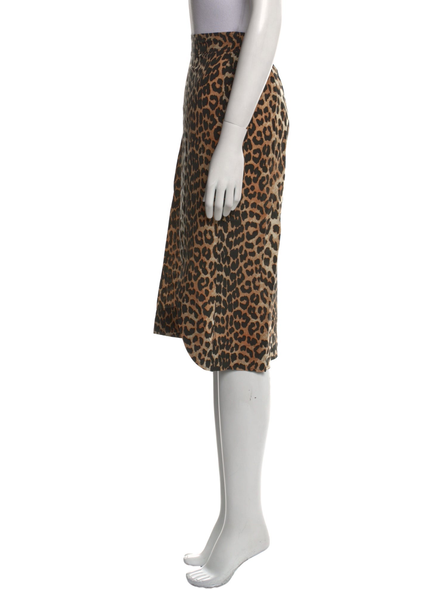 Ganni Animal Print Knee-Length Skirt