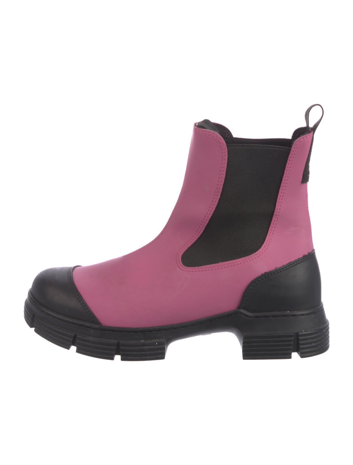 Ganni Rubber Colorblock Pattern Chelsea Boots