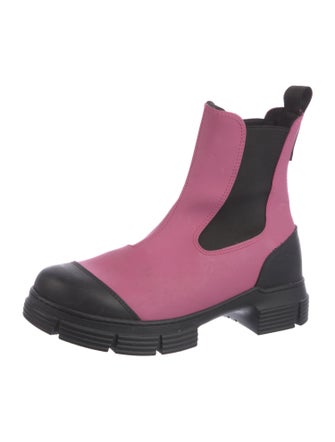 Ganni Rubber Colorblock Pattern Chelsea Boots