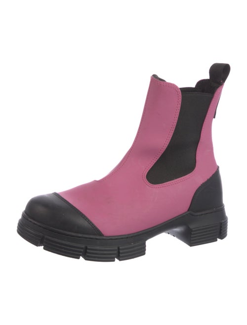 Ganni Rubber Colorblock Pattern Chelsea Boots