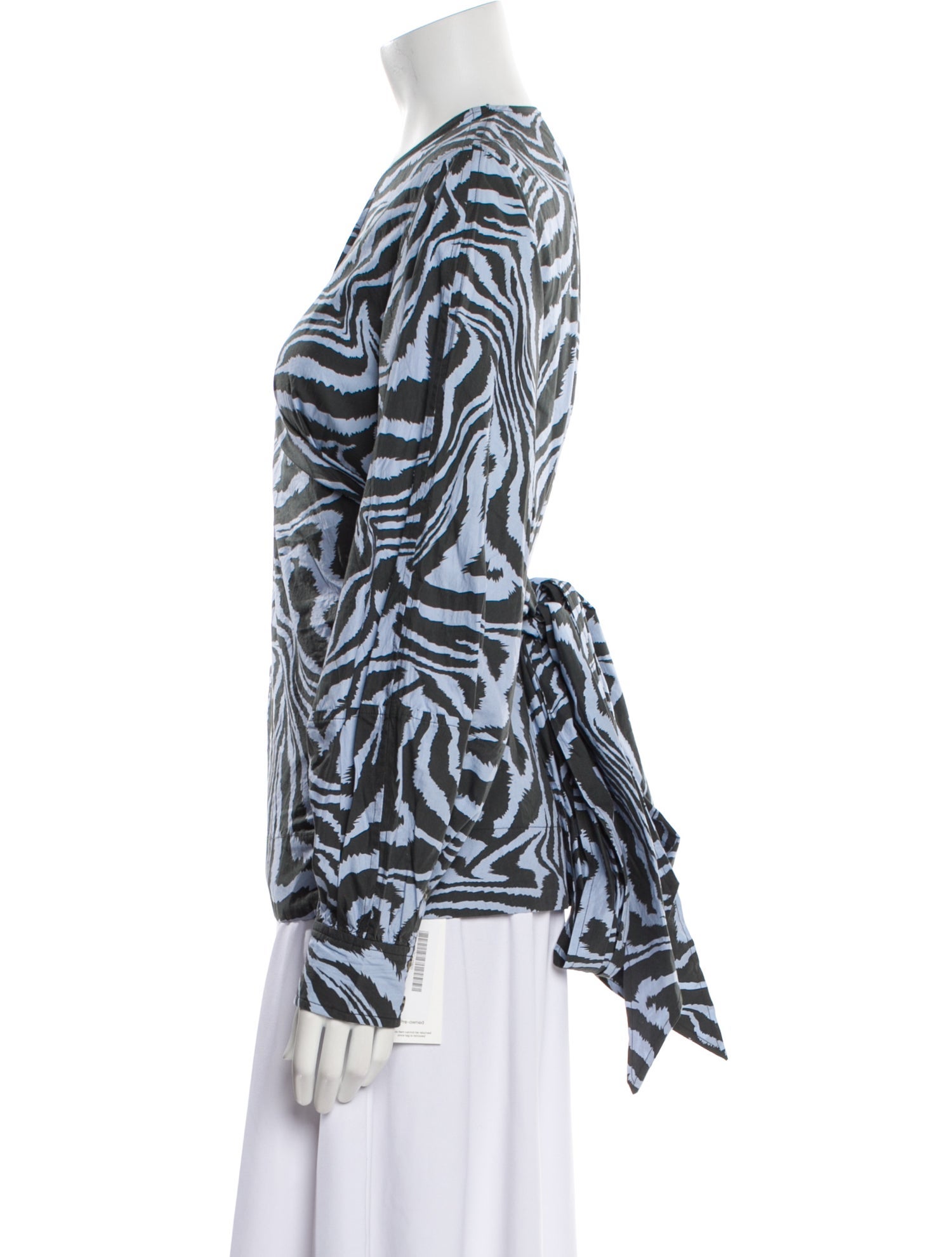 Ganni Printed V-Neck Blouse