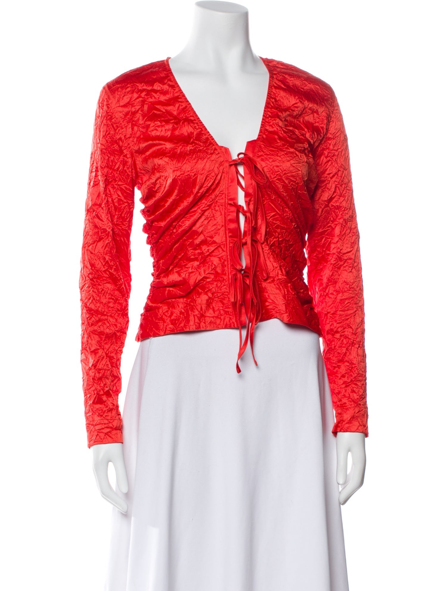 Ganni Printed V-Neck Crop Top