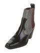 Ganni Leather Colorblock Pattern Chelsea Boots