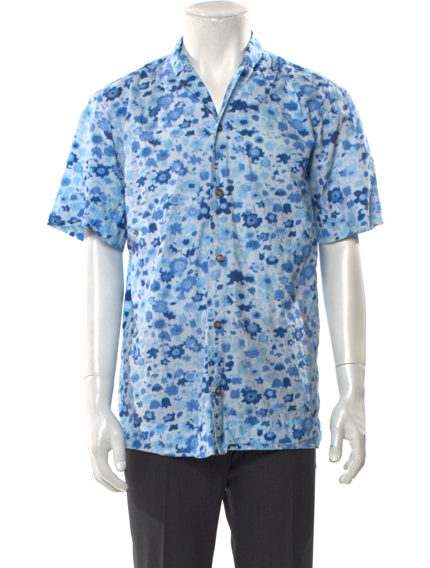 Ganni Floral Print Short Sleeve Shirt
