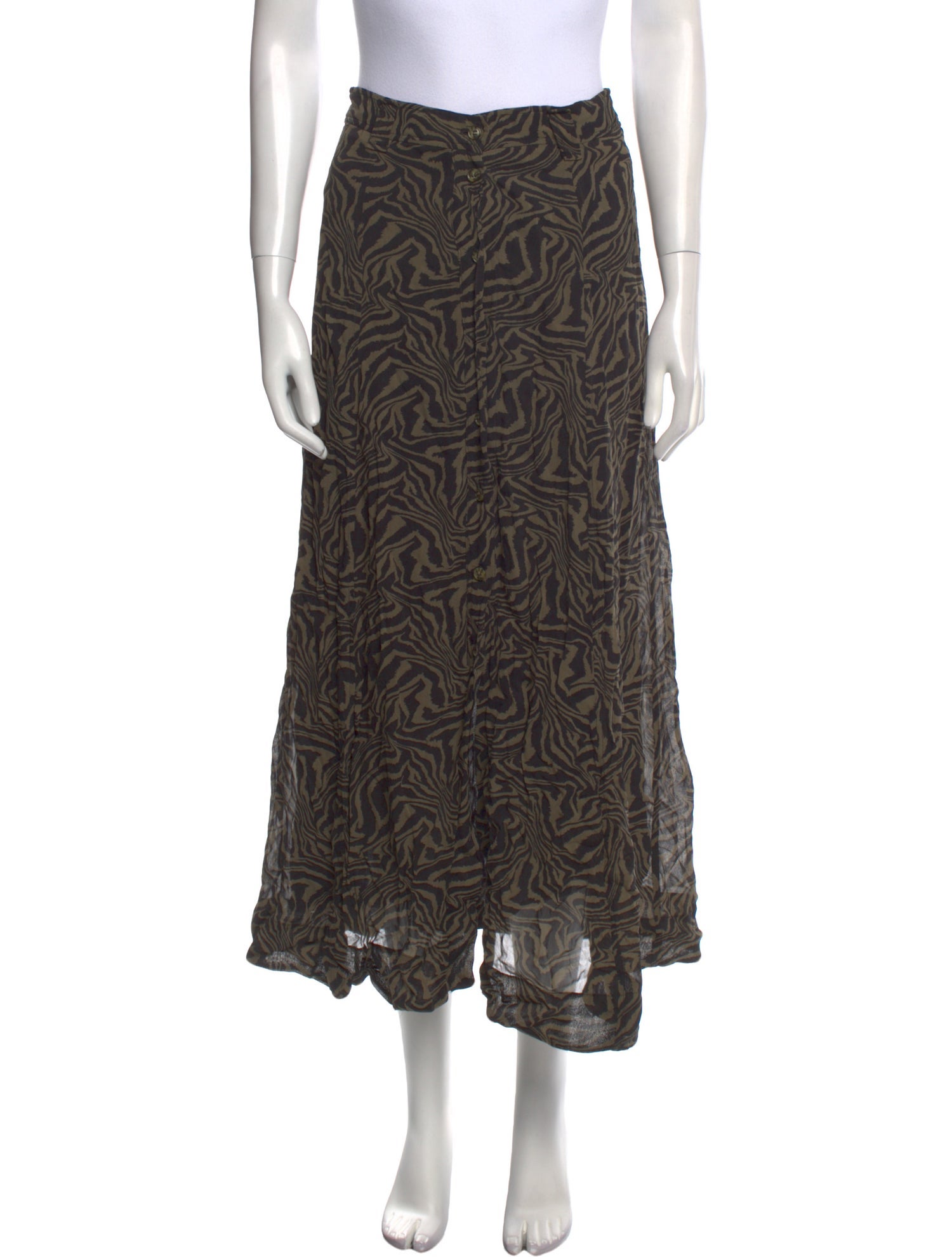 Ganni Printed Midi Length Skirt