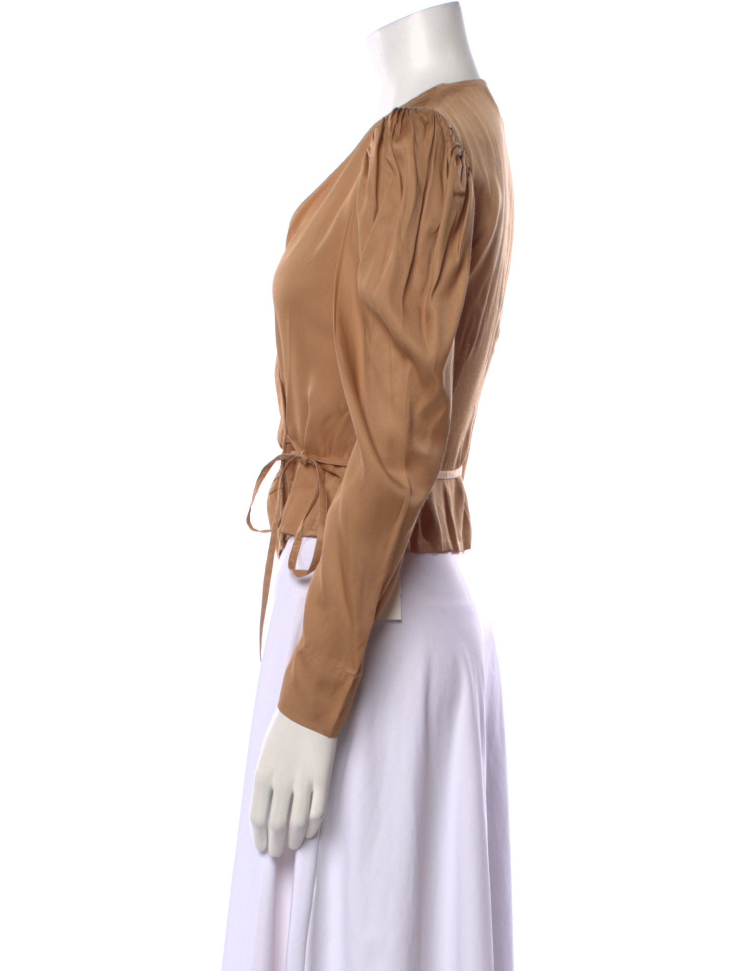 Ganni V-Neck Long Sleeve Top