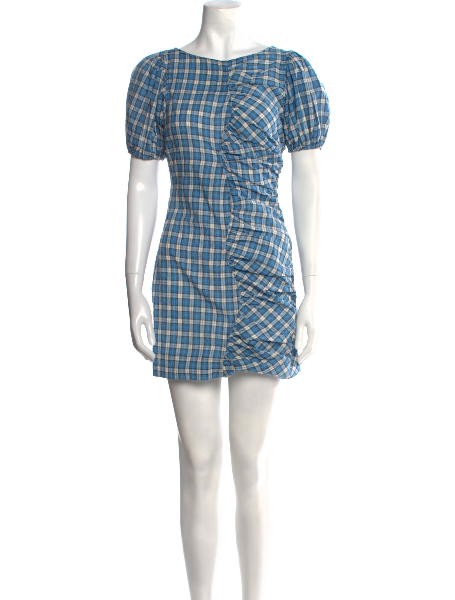 Ganni Plaid Print Mini Dress