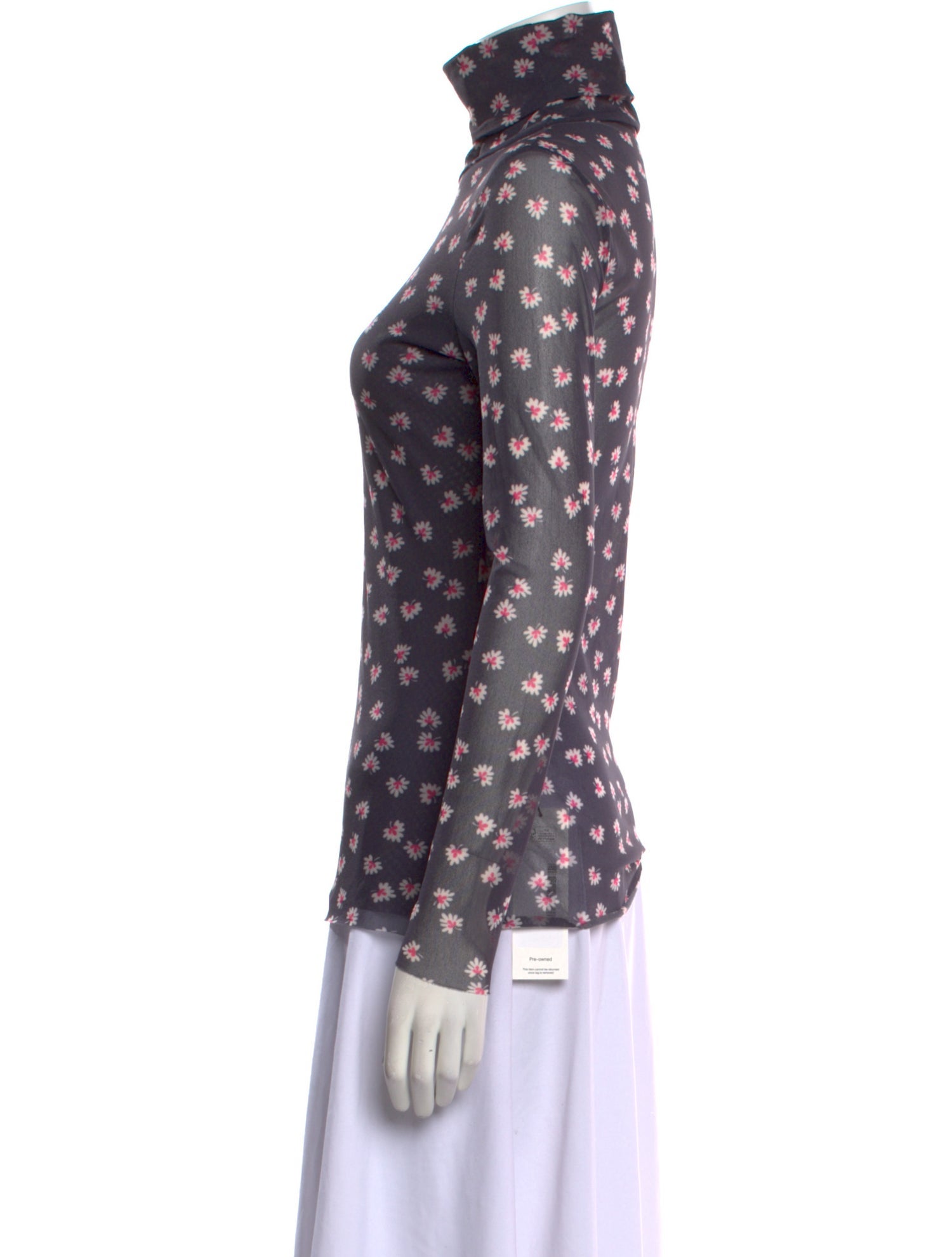 Ganni Nylon Floral Print Top