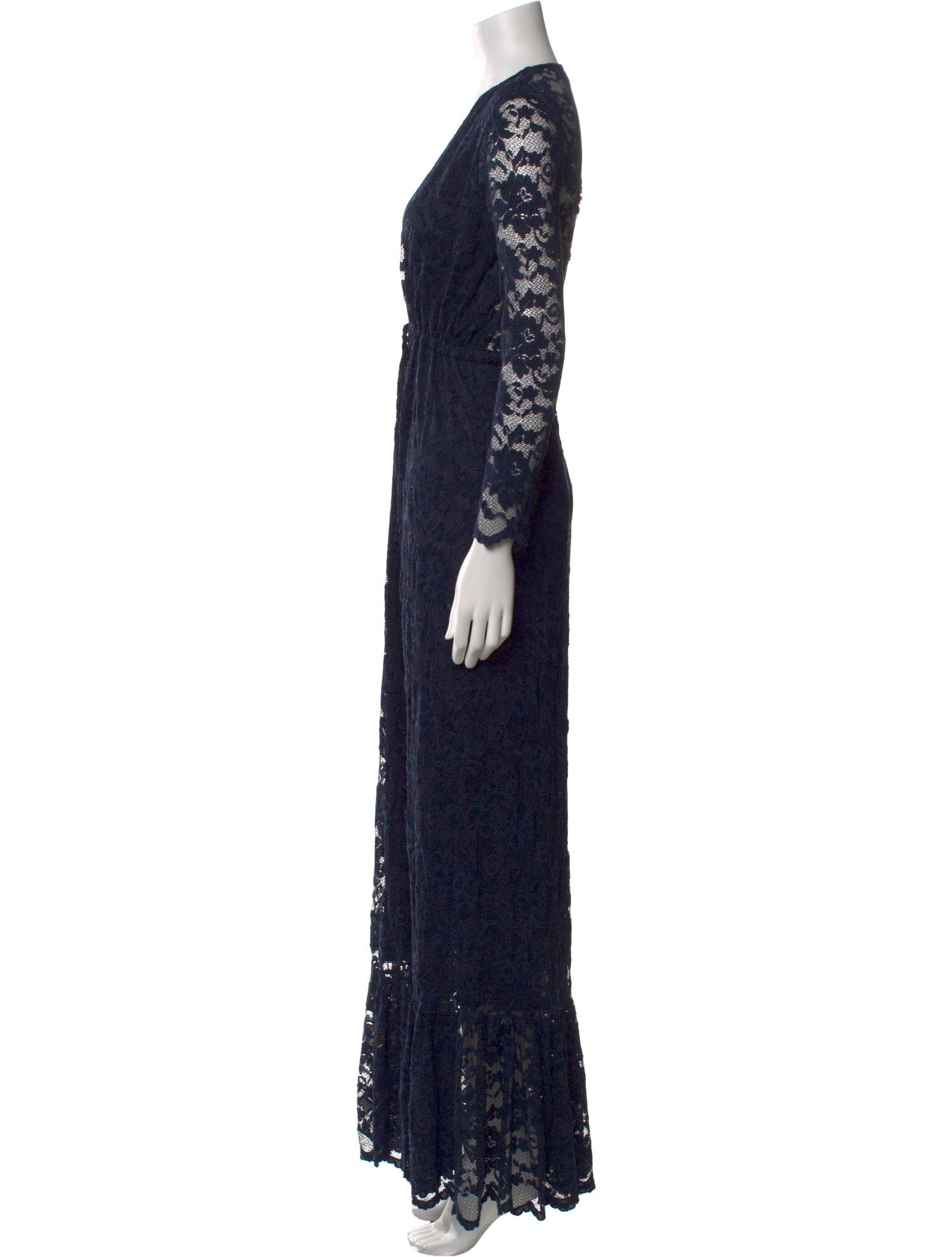 Ganni Lace Pattern Long Dress