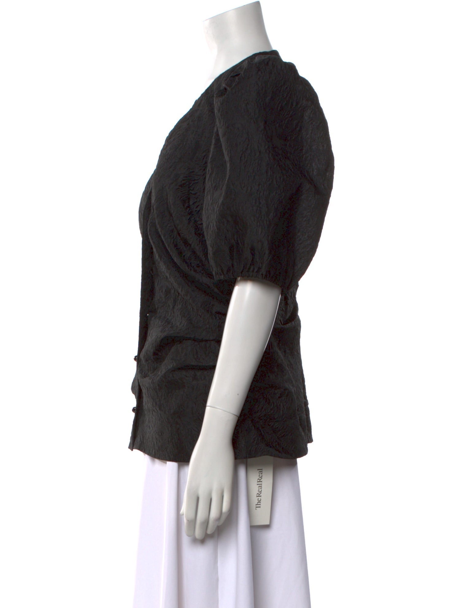 Ganni Printed V-Neck Blouse