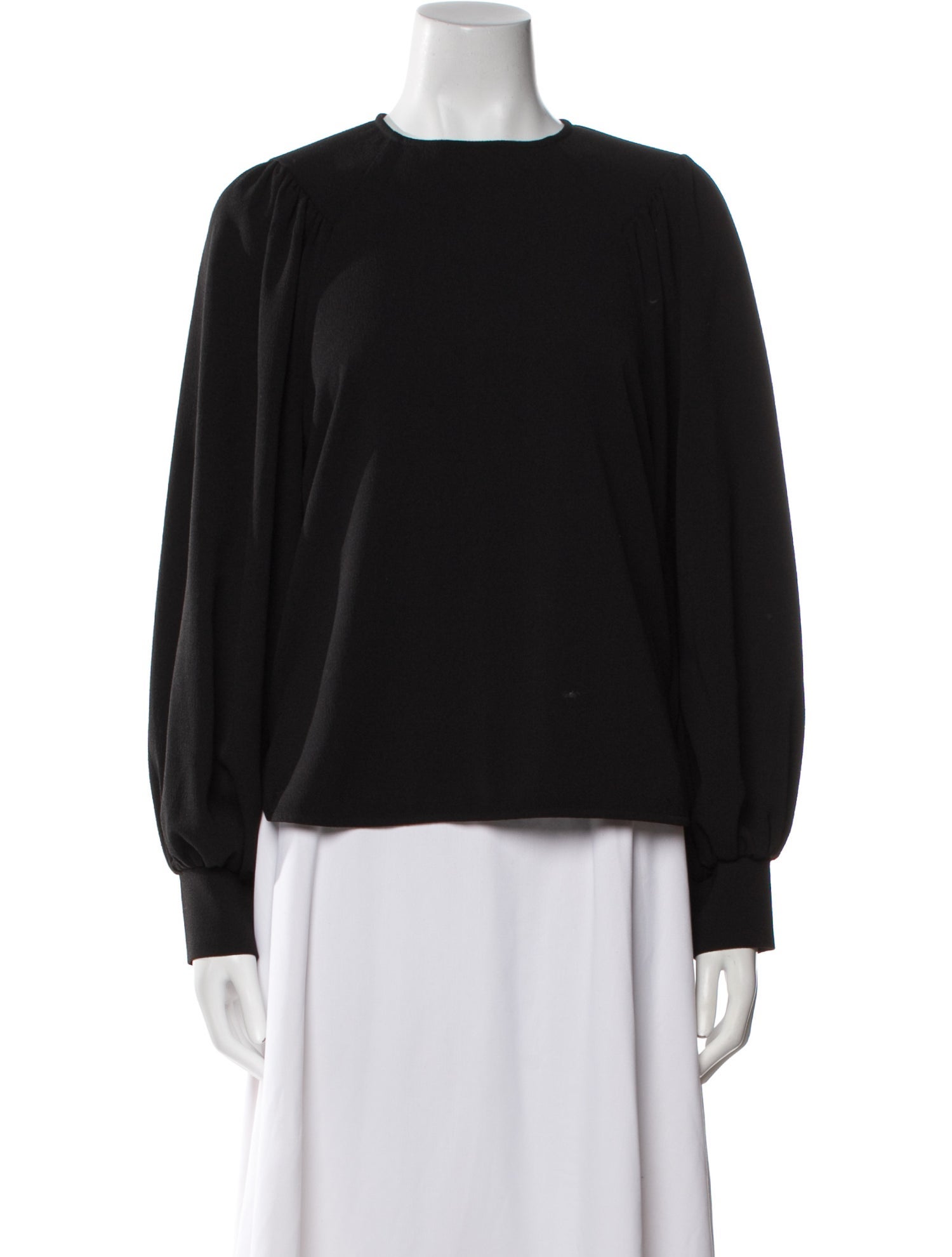 Ganni Crew Neck Long Sleeve Top