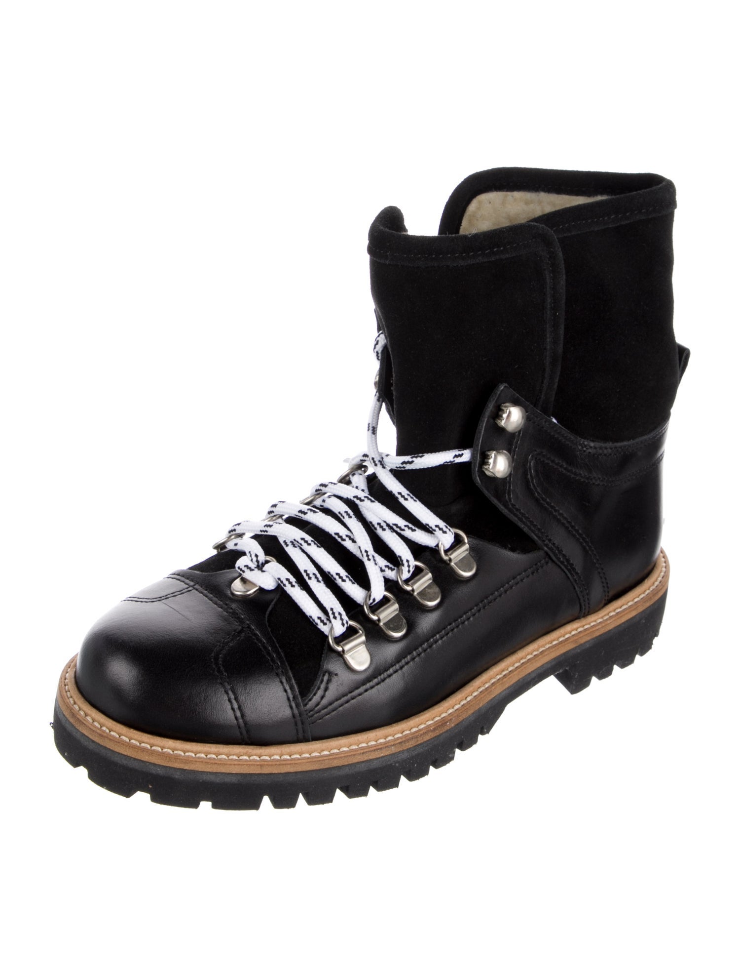 Ganni Leather Lace-Up Boots