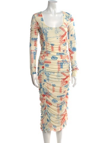 Ganni Dresses Printed Midi Length Dress Us6, Dk36 | M