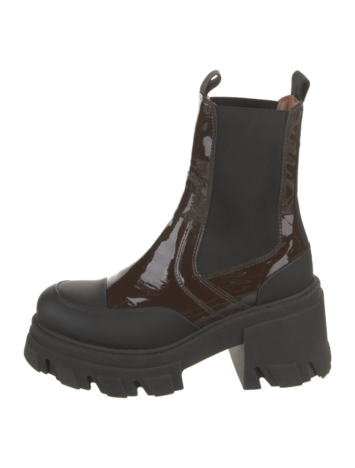 Ganni Patent Leather Chelsea Boots