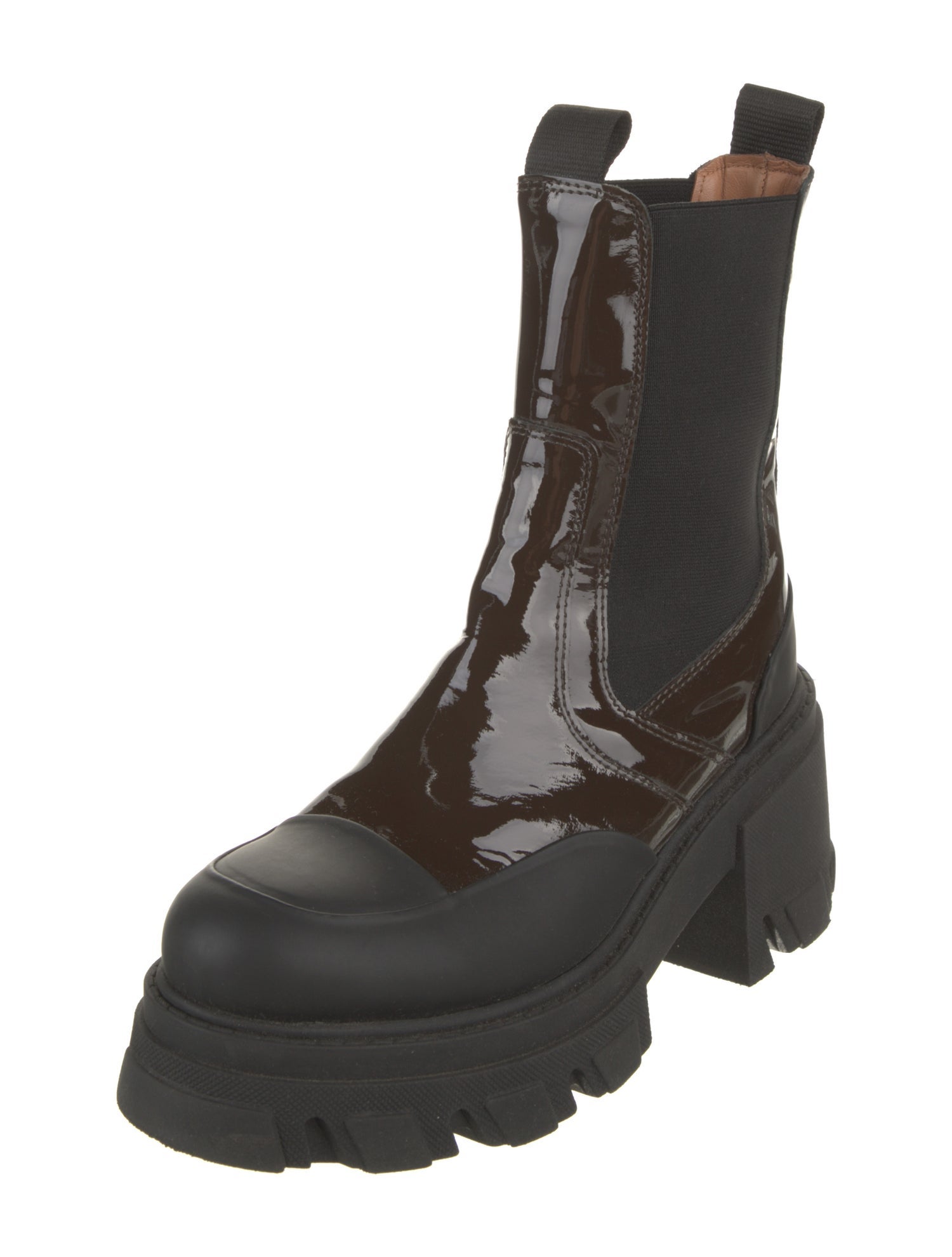 Ganni Patent Leather Chelsea Boots