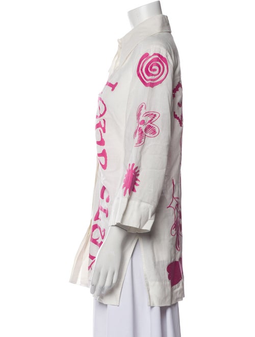 Ganni Graphic Print Three-Quarter Sleeve Tunic