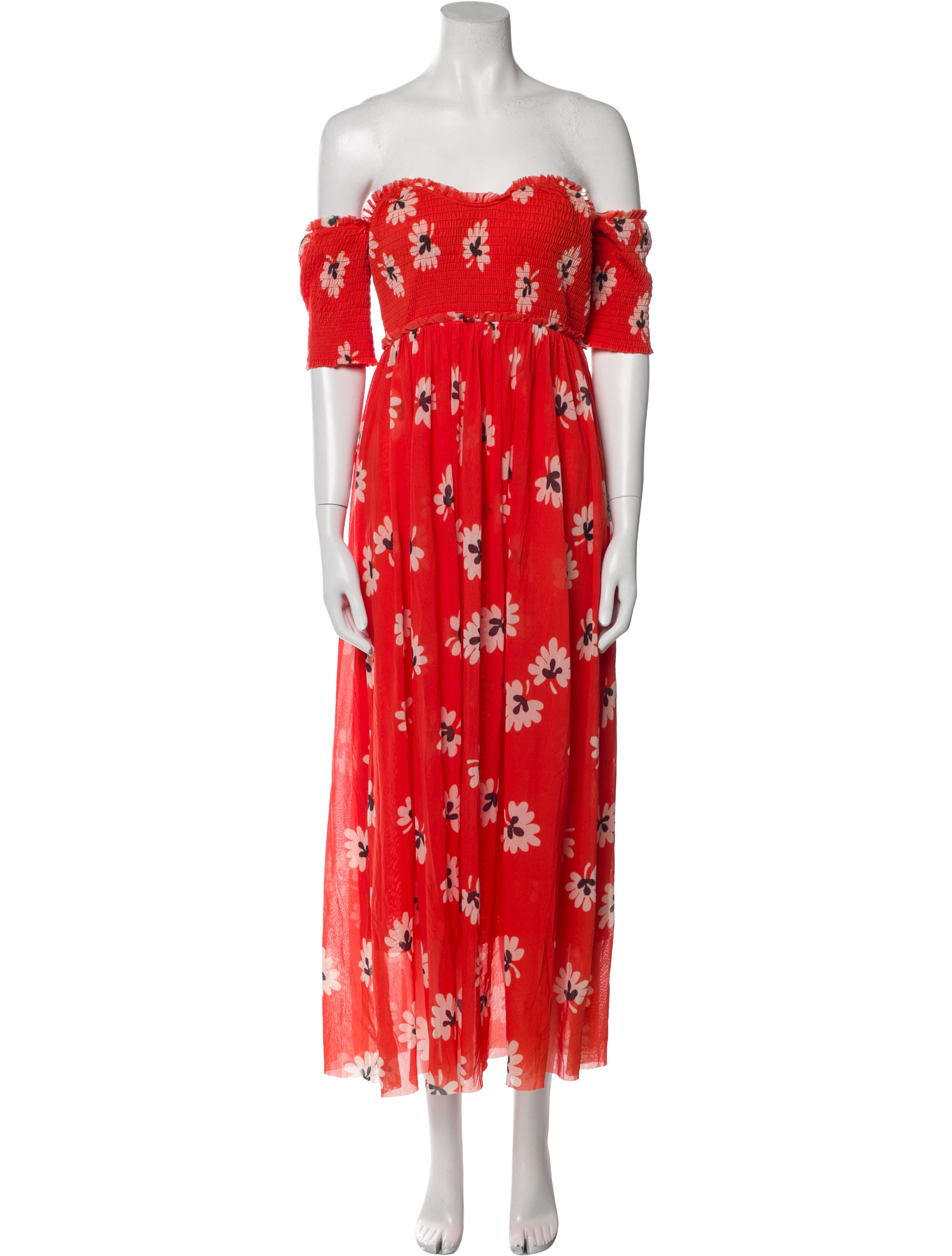 Ganni Floral Print Midi Length Dress