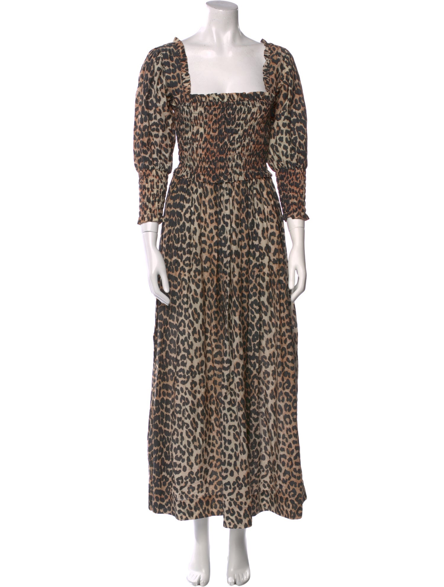 Ganni Animal Print Long Dress