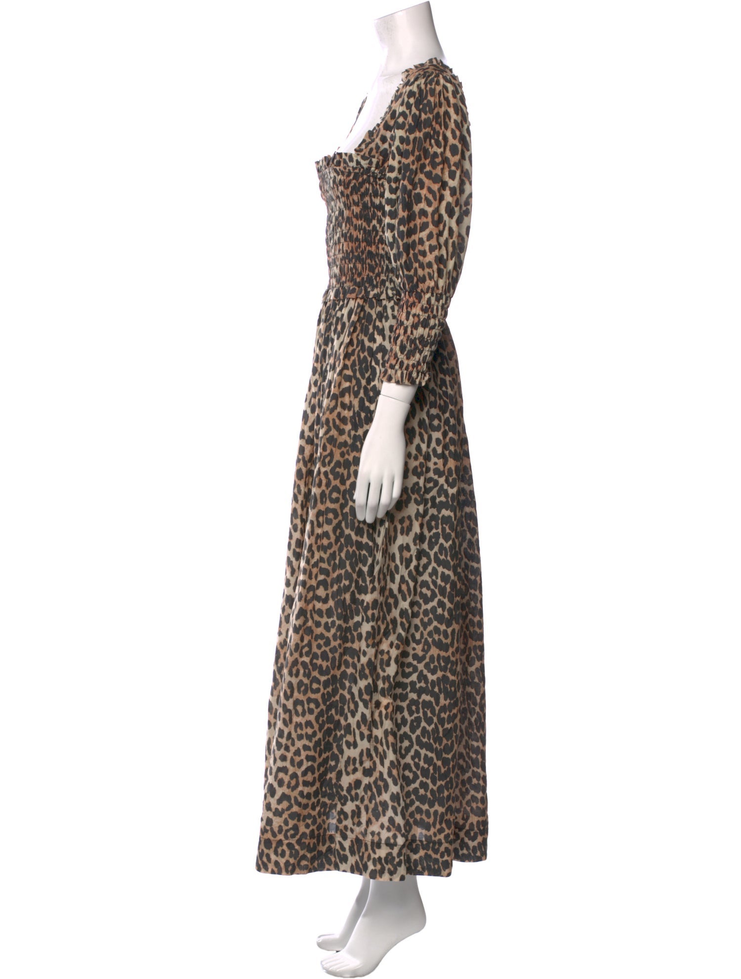 Ganni Animal Print Long Dress