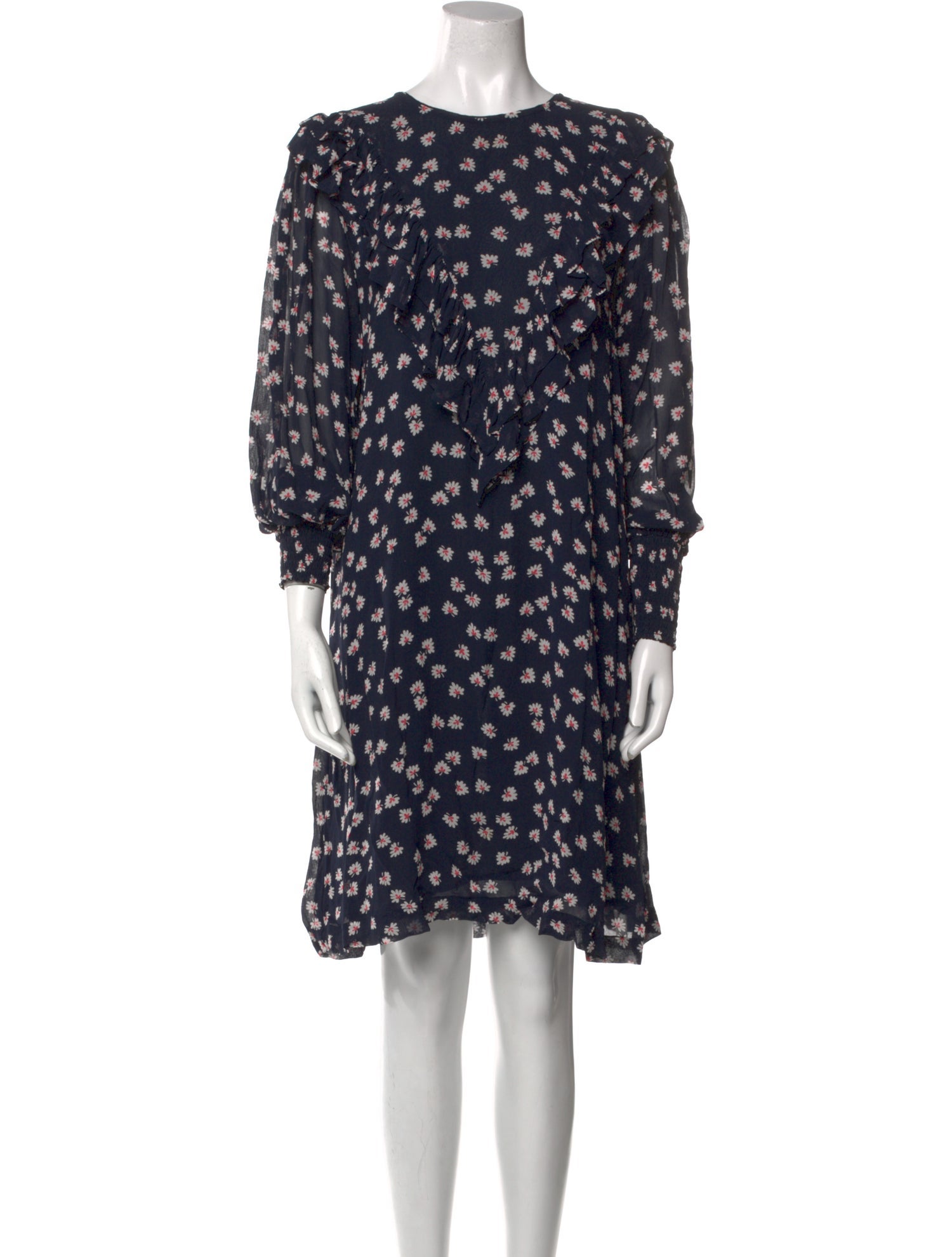 Ganni Floral Print Knee-Length Dress