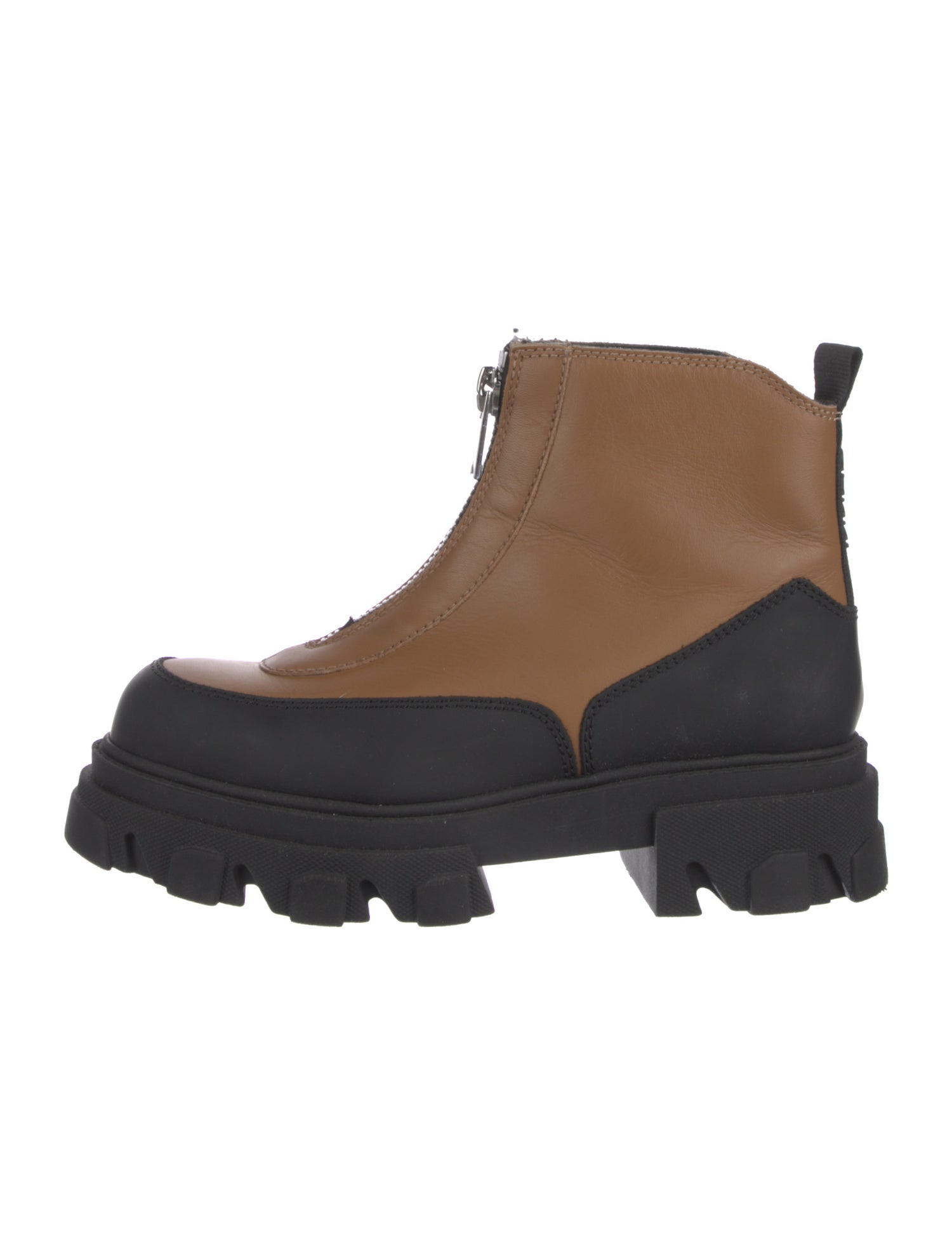 Ganni Leather Lace-Up Boots