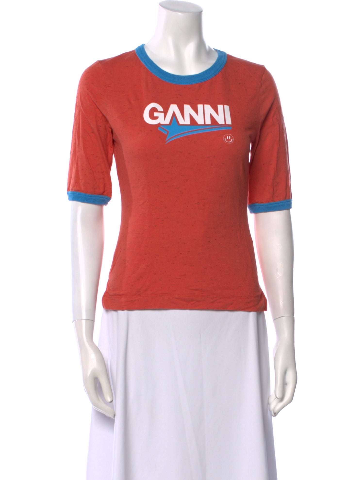 Ganni Graphic Print Crew Neck T-Shirt