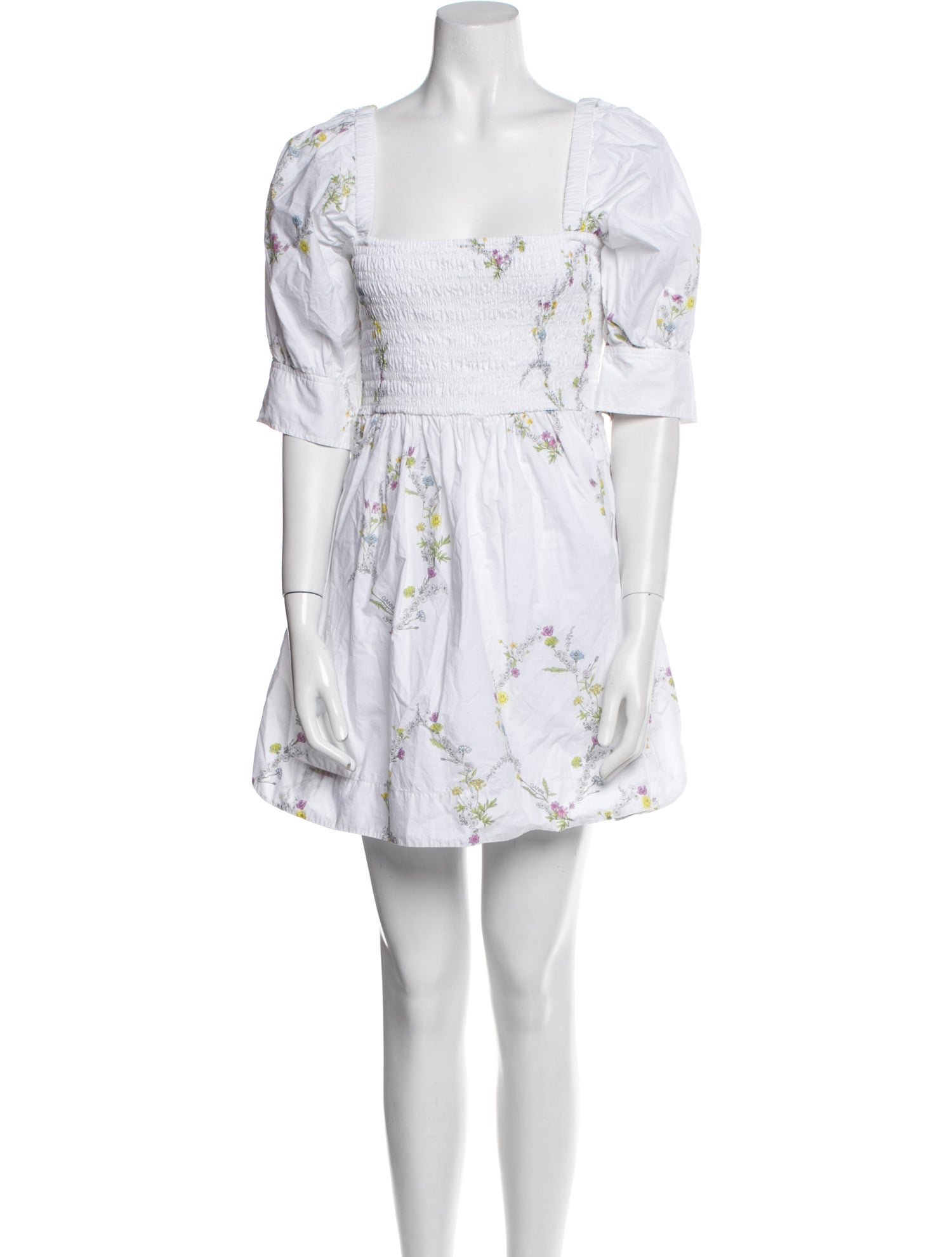 Ganni Floral Print Mini Dress