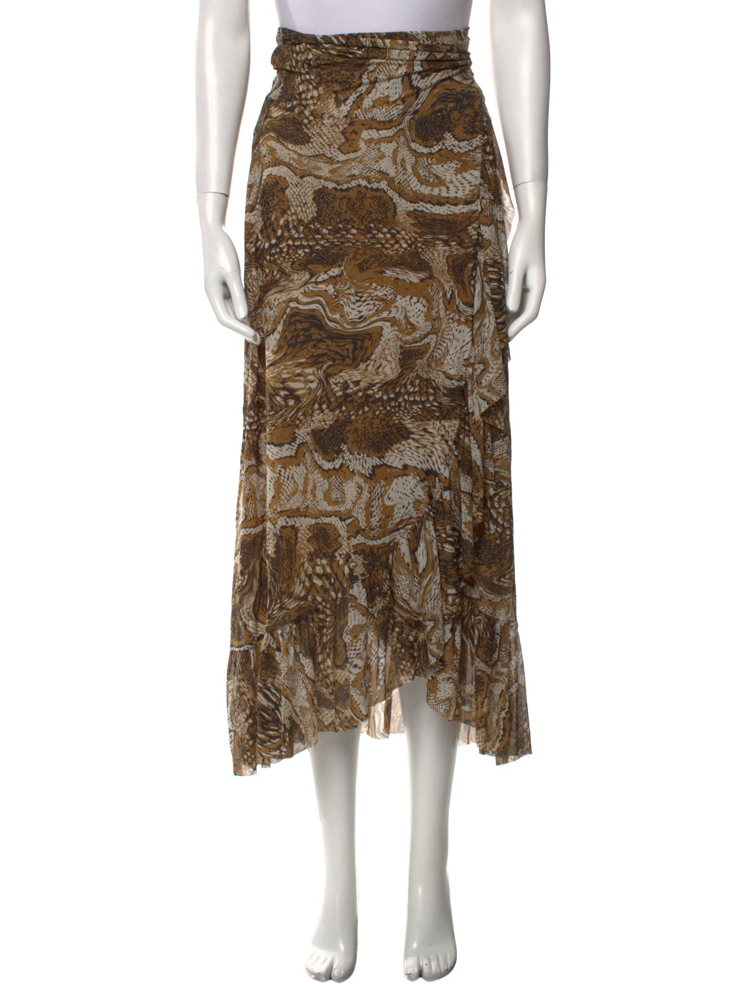 Ganni Animal Print Midi Length Skirt