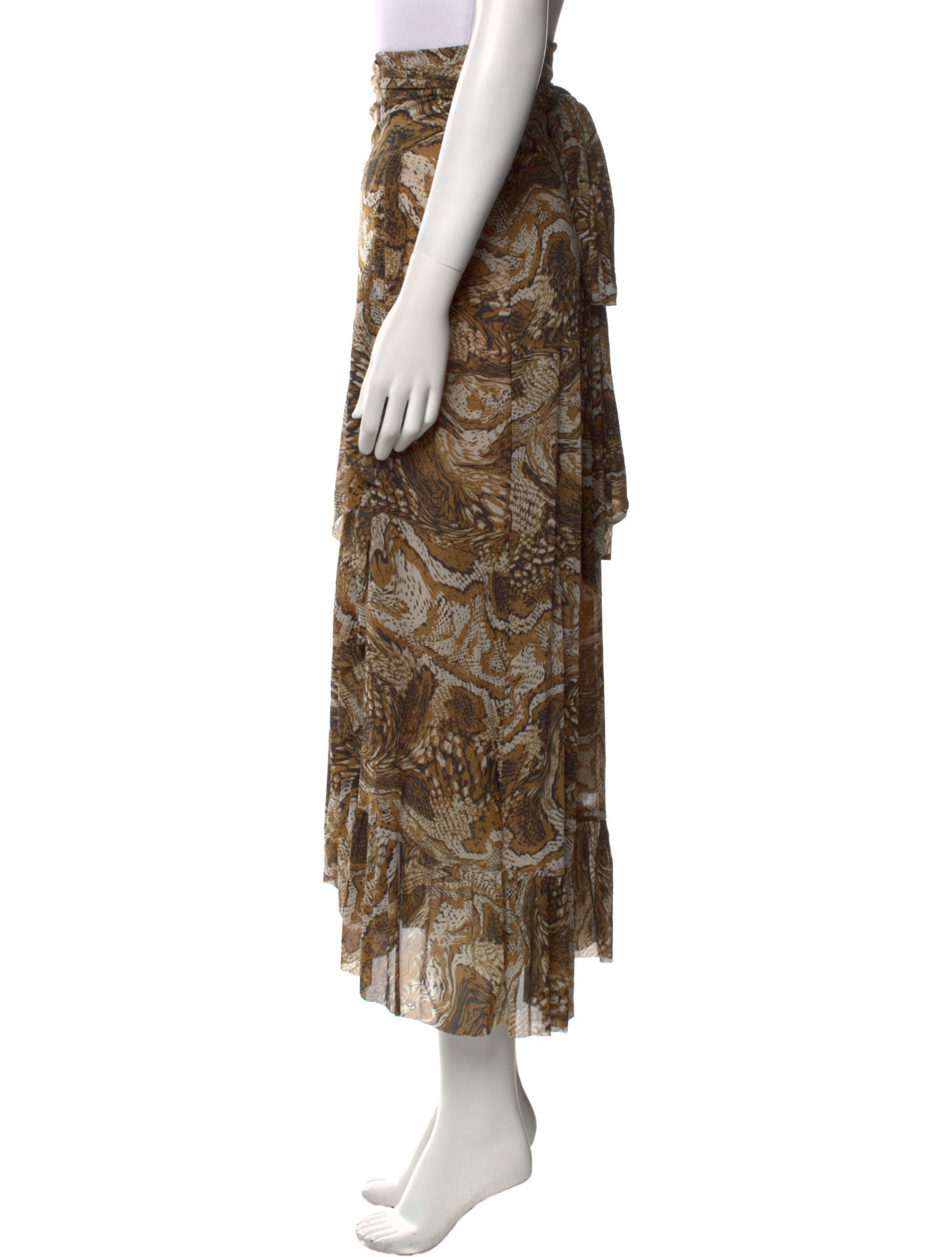 Ganni Animal Print Midi Length Skirt