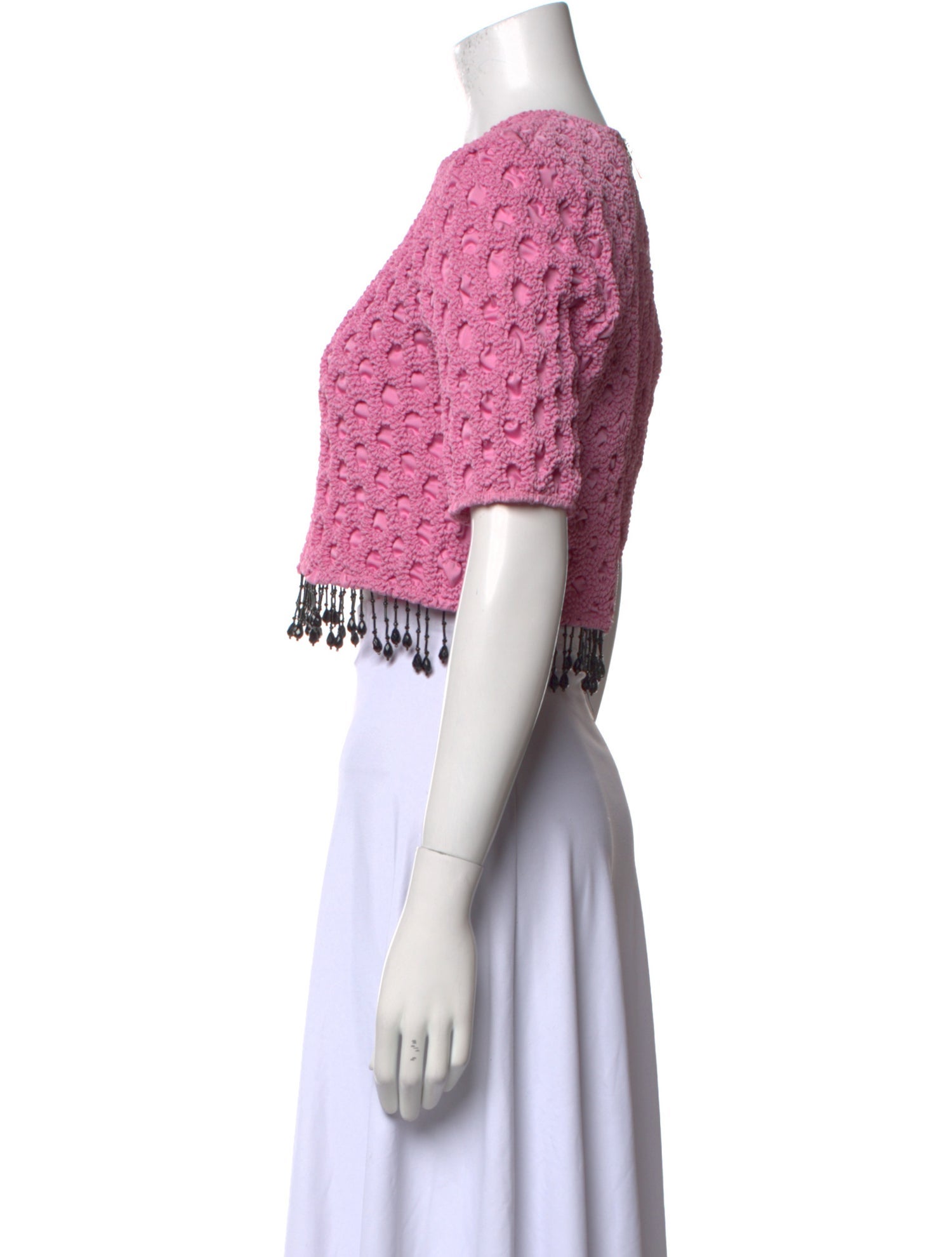 Ganni Crew Neck Short Sleeve Crop Top