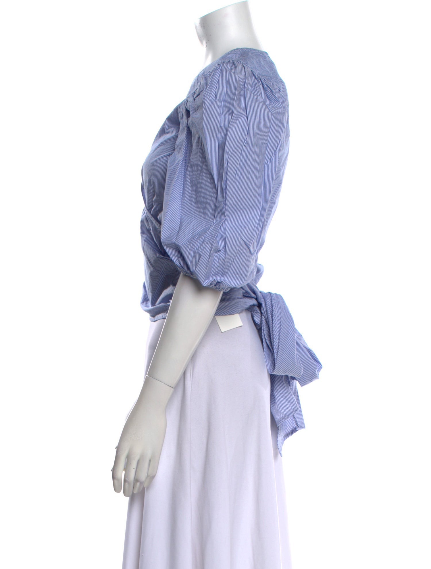 Ganni Striped V-Neck Crop Top