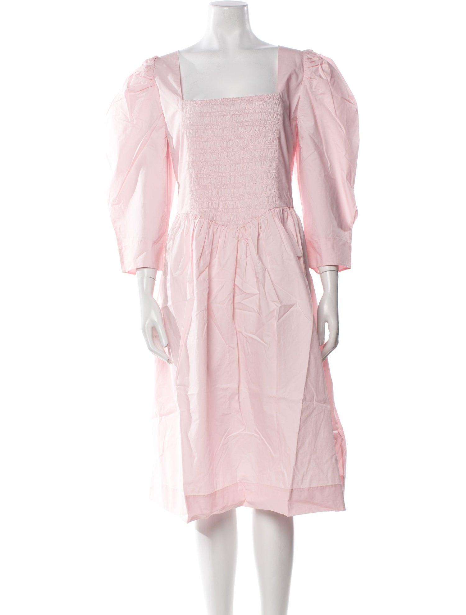 Ganni Square Neckline Midi Length Dress