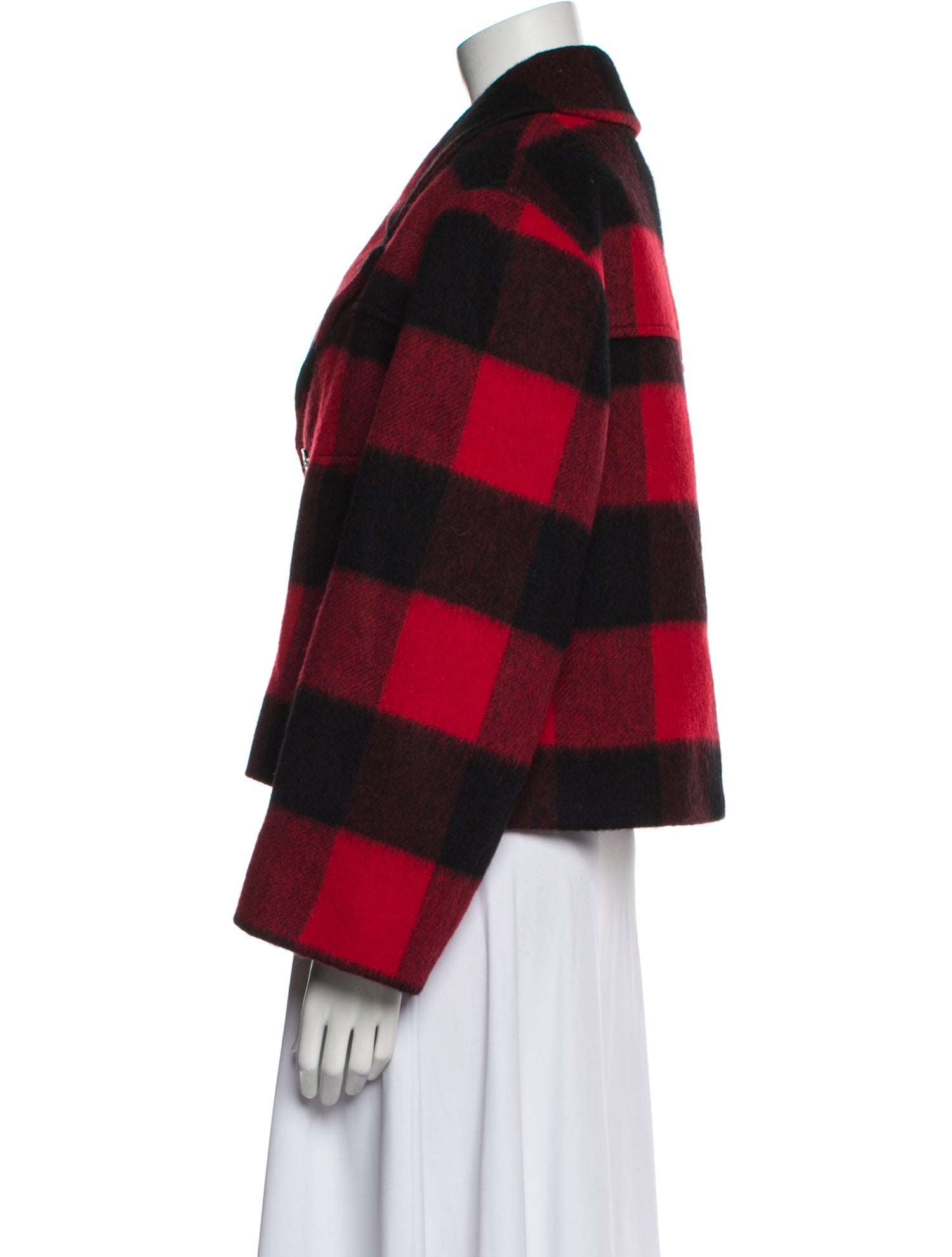Ganni Wool Plaid Print Jacket