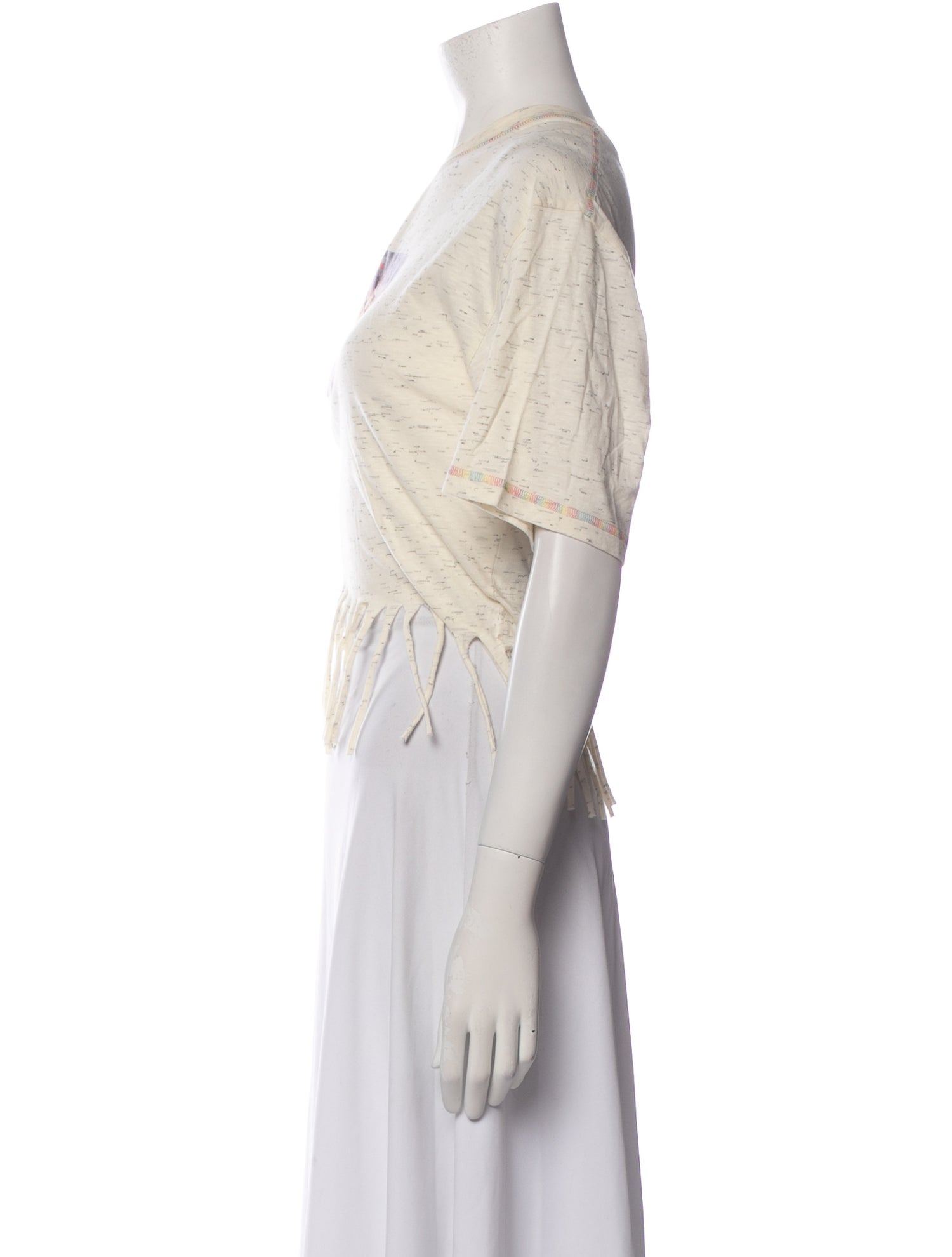 Ganni Graphic Print Bateau Neckline Crop Top