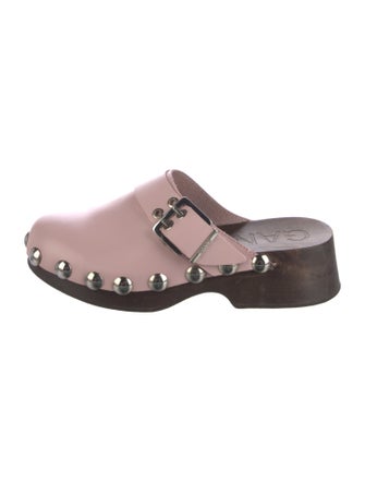 Ganni Leather Studded Accents Mules