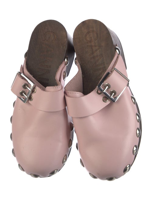 Ganni Leather Studded Accents Mules
