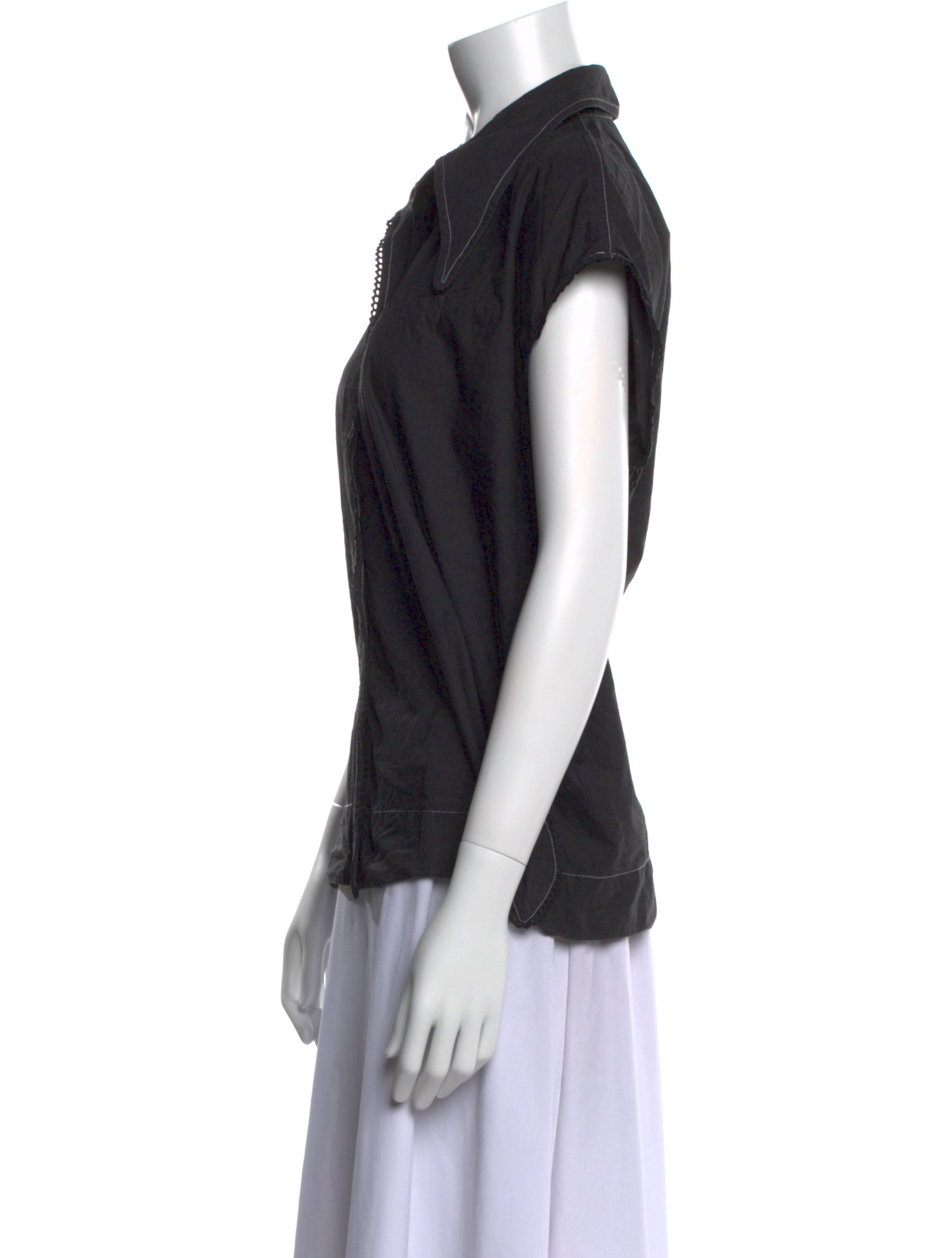 Ganni Short Sleeve Button-Up Top