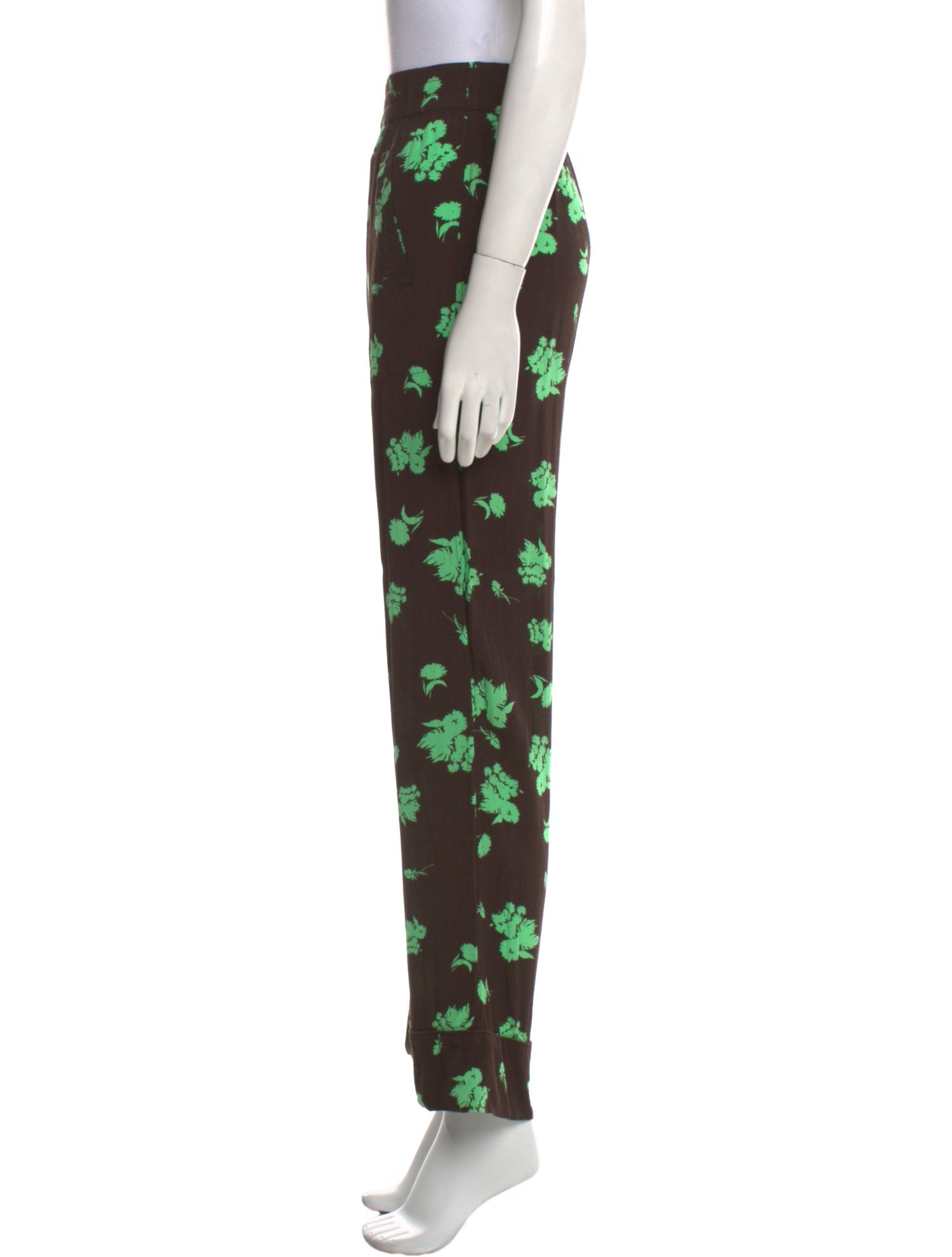 Ganni Floral Print Wide Leg Pants