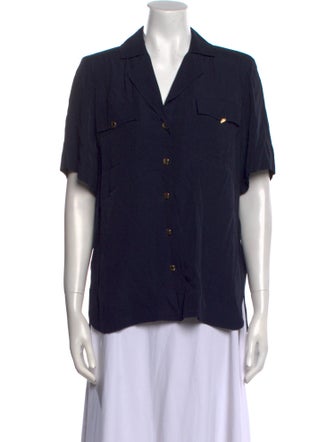 Ganni Short Sleeve Button-Up Top