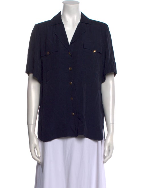 Ganni Short Sleeve Button-Up Top