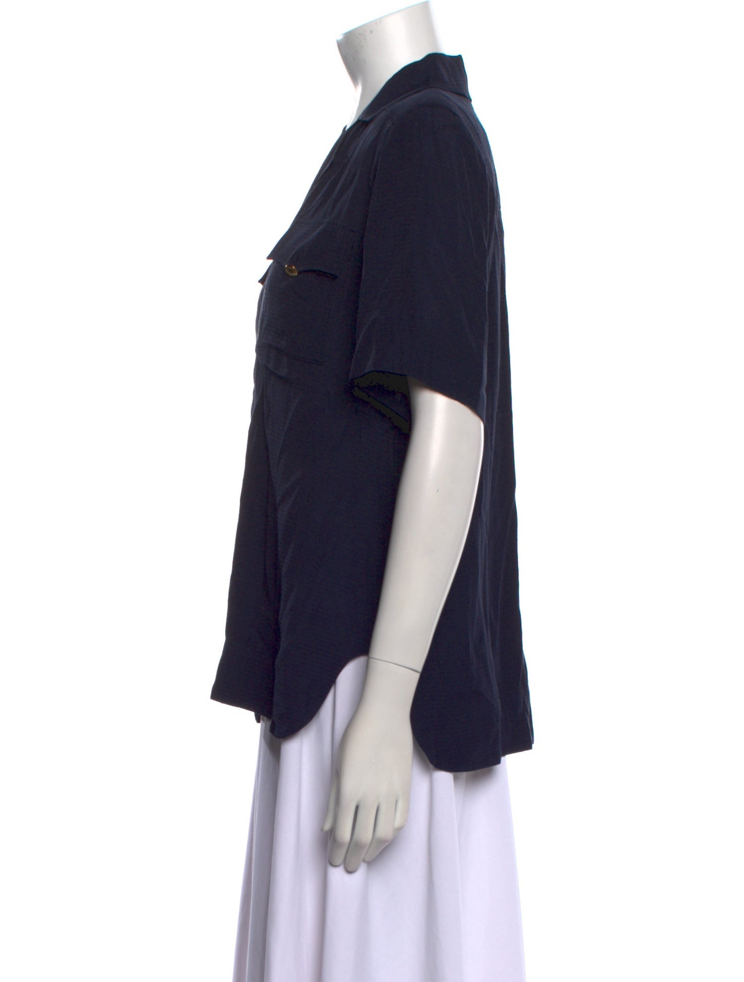 Ganni Short Sleeve Button-Up Top